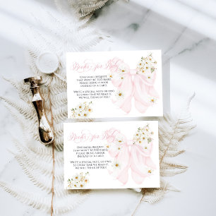 Baby in Bloom Daisy Pink Bow Girl Baby Dusche Begleitkarte