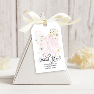 Baby in Bloom Daisy Pink Bow Girl Baby Dusche Geschenkanhänger