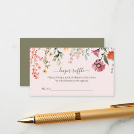 Baby in Bloom Diaper Raffeln Tickets Umschließung Begleitkarte