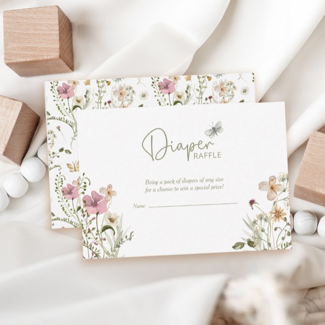 Baby in Bloom Diaper Raffle Girl Baby Dusche Begleitkarte (Von Creator hochgeladen)