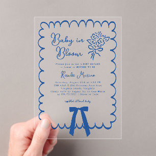 Baby in Bloom Doodle Einladung zur Babyparty