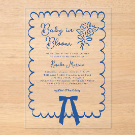 Baby in Bloom Doodle Einladung zur Babyparty 