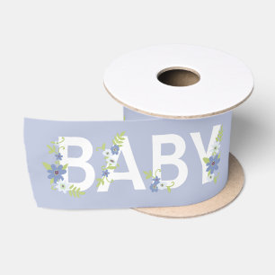 Baby in Bloom Dusche Blaue Vintage Blumen Junge Satinband