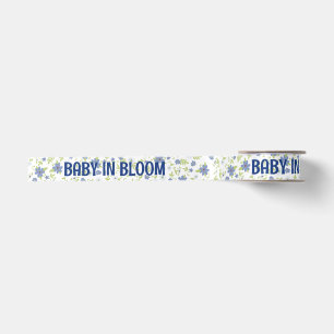 Baby in Bloom Dusche Blaue Vintage Blumen Junge Satinband