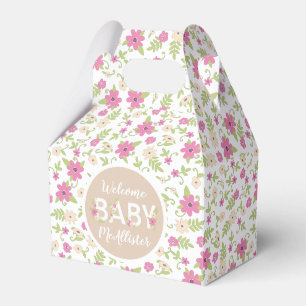 Baby in Bloom Dusche Rosa Vintage Blumen Mädchen Geschenkschachtel