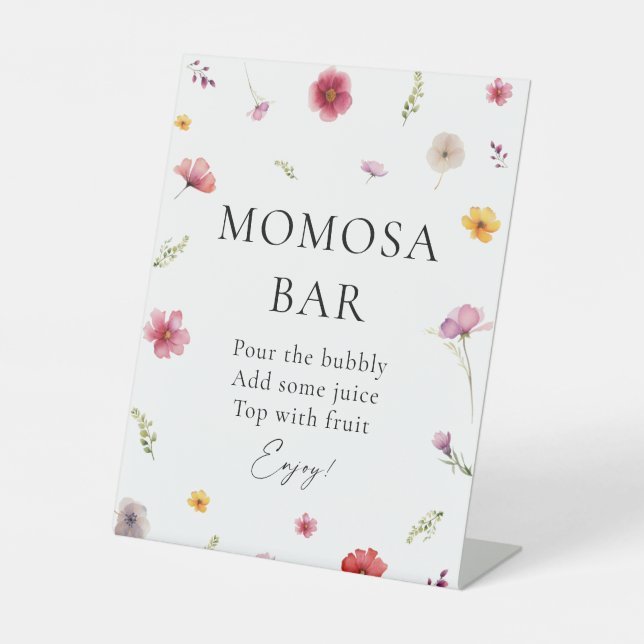 Baby in Bloom Duwer Momosa Bar Sockelschild (Vorderseite)