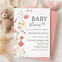Baby in Bloom: Editable baby shower Einladung