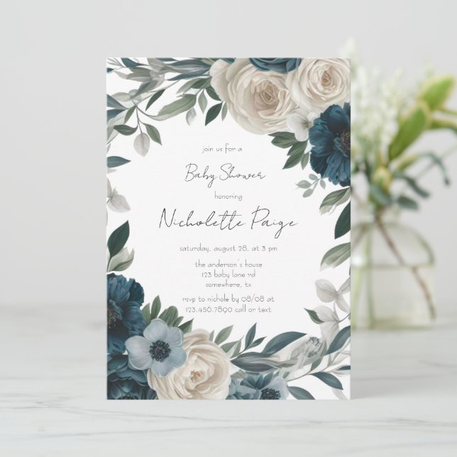 Baby in Bloom: Eine Gartendusche inspiriert Einladung (Stehend Vorderseite)