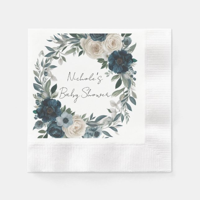 Baby in Bloom: Eine Gartendusche inspiriert Serviette (Vorderseite)