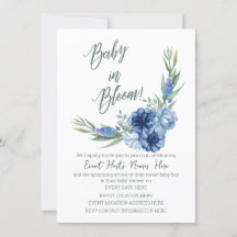 Baby in Bloom! Einladung der Babydusche