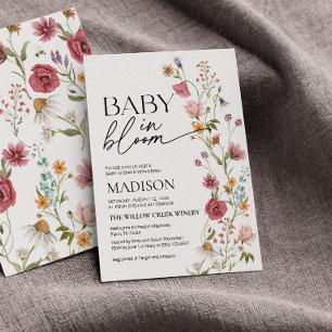 Baby in Bloom Einladung für Babydusche