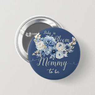 Baby in Bloom Elegant Blumen Mommy-to-be Button