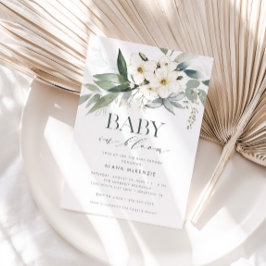Baby in Bloom Elegant Greenerity Baby Shower Einladung