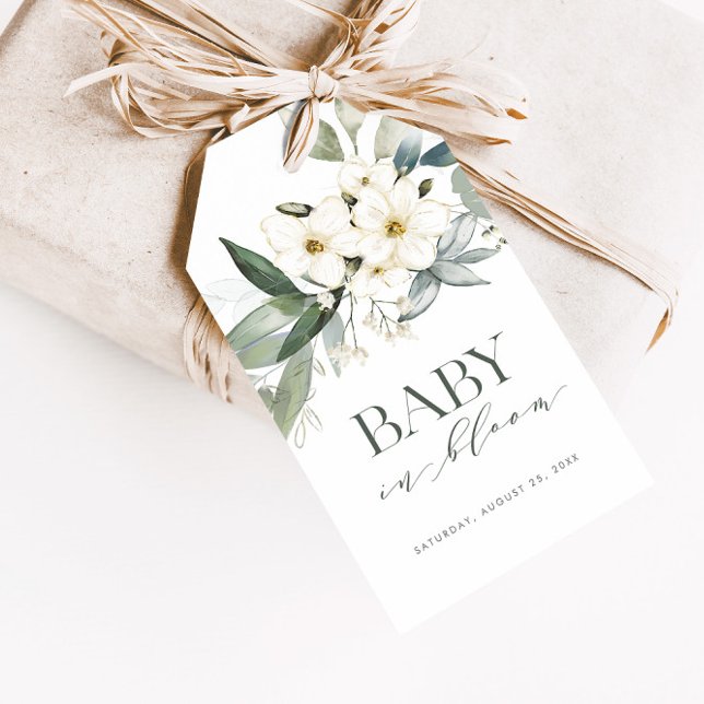 Baby in Bloom Elegant Grüne Gefallen Geschenkanhänger (Von Creator hochgeladen)