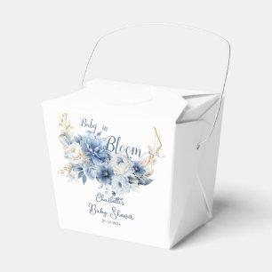 Baby In Bloom Elegante blaue Blumen Babyparty Geschenkschachtel