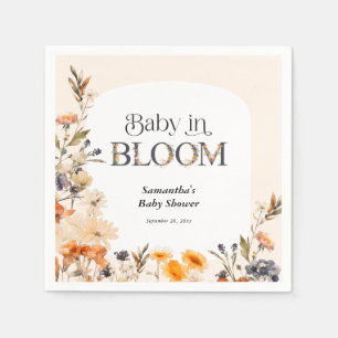Baby in Bloom Elegante Wasserfarbe Herbstwildblume Serviette