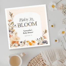 Baby in Bloom Elegante Wasserfarbe Herbstwildblume Serviette