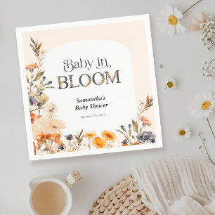Baby in Bloom Elegante Wasserfarbe Herbstwildblume Serviette