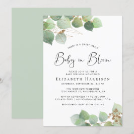 Baby in Bloom Eucalyptus Watercolor Baby Sprinkle Einladung