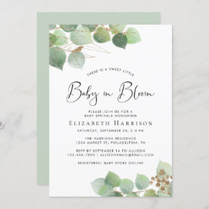 Baby in Bloom Eucalyptus Watercolor Baby Sprinkle Einladung