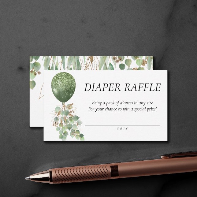 Baby in Bloom | Eukalyptus Balloon Diaper Raffle Begleitkarte (Von Creator hochgeladen)