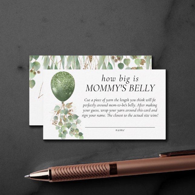 Baby in Bloom | Eukalyptus Wie groß ist Mommys Bel Begleitkarte (Von Creator hochgeladen)