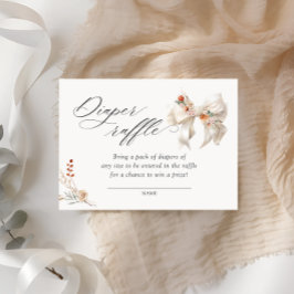 Baby in Bloom Fall Bloral White Bow Diaper Raffel Begleitkarte