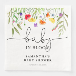 Baby in Bloom Farbige Wildblumen Frühling blühen Serviette
