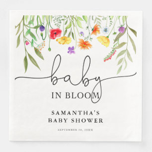 Baby in Bloom Farbige Wildblumen Frühling blühen Serviette