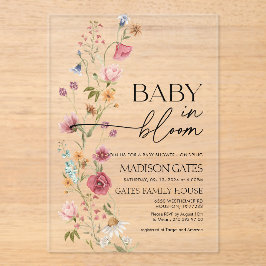 Baby in Bloom floral Acrylic Einladung