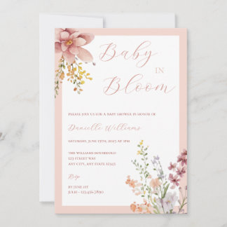 Baby in Bloom Floral Baby Dusche Einladung