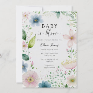 Baby in Bloom Floral Baby Dusche Einladung