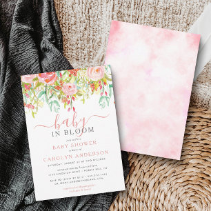 Baby in Bloom Floral Baby Dusche Einladung