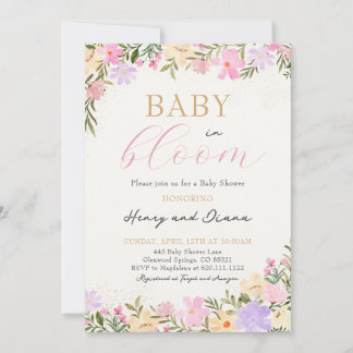 Baby in Bloom Floral Baby Dusche Einladung