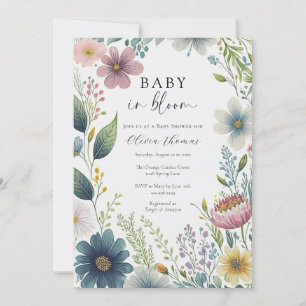 Baby in Bloom Floral Baby Dusche Einladung