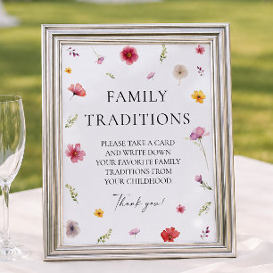 Baby in Bloom Floral Baby Dusche Familie Tradition Poster