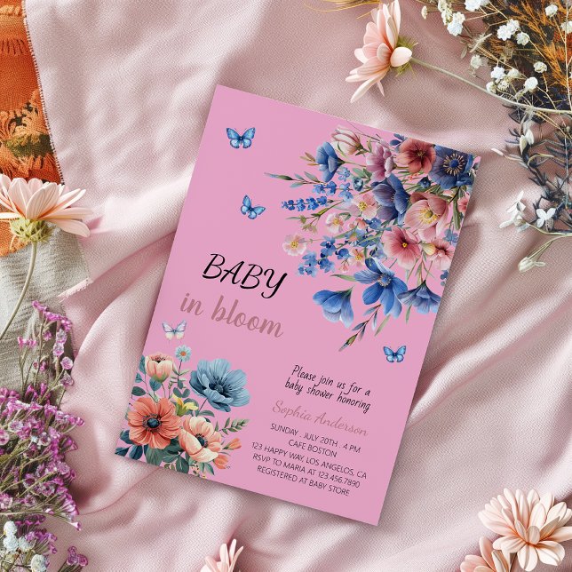 Baby in Bloom Floral Baby Dusche - Pastell Blume Einladung (Von Creator hochgeladen)