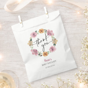 Baby in Bloom Floral Baby Dusche Vielen Dank Geschenktütchen