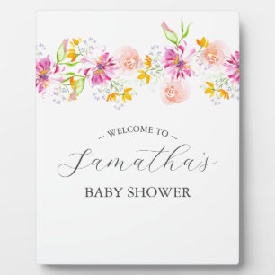 Baby in Bloom Floral Baby Duschzeichen Fotoplatte