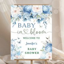 Baby in Bloom Floral Baby Shower Dusty Blu Willkom