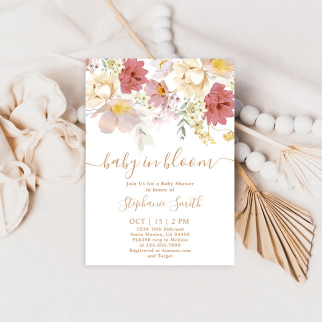 Baby in Bloom Floral Baby Shower Girl Einladung (Von Creator hochgeladen)
