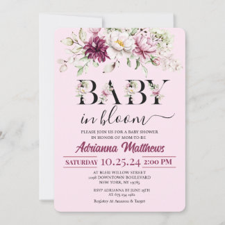 Baby In Bloom Floral Baby Shower Invitation Einladung