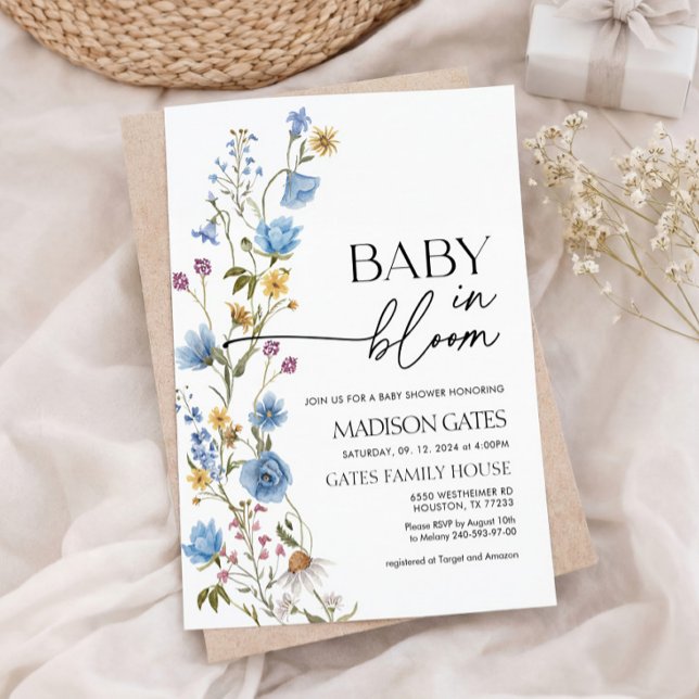 Baby in Bloom Floral Baby Shower Invitation Einladung (Von Creator hochgeladen)