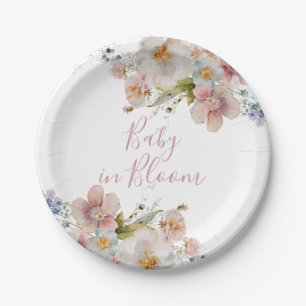 Baby in Bloom Floral Babydusche Pappteller