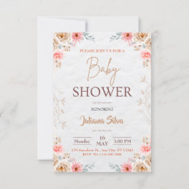 Baby in Bloom Floral Boho Kinderdusche Einladung