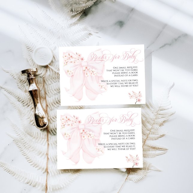 Baby in Bloom Floral Bow Spring Girl Baby Dusche Begleitkarte (Von Creator hochgeladen)