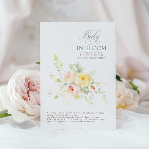 Baby in Bloom Floral Elegante Babydusche Einladung