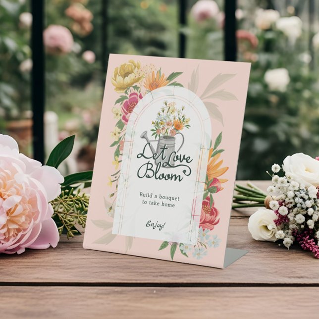 Baby in Bloom Floral Garden Blume Bar Baby Dusche Sockelschild (Baby in Bloom Floral Garden Flower Bar Baby Shower Pedestal Sign)