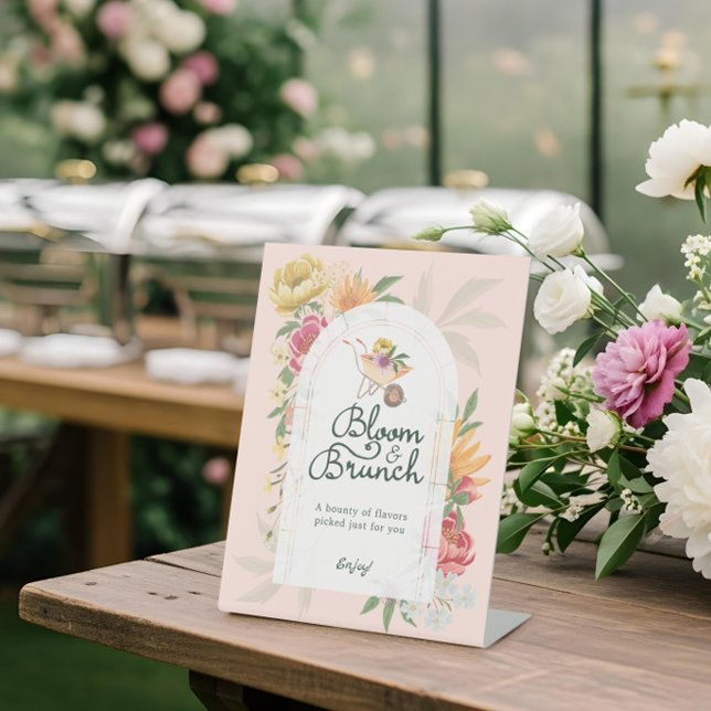 Baby in Bloom Floral Garden Buffet Babydusche Sockelschild (Baby in Bloom Floral Garden Buffet Baby Shower Pedestal Sign)