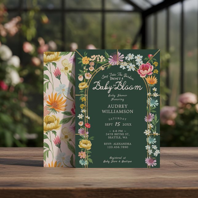 Baby in Bloom Floral Garden Greenhouse Baby Dusche Einladung (Baby in Bloom Floral Garden Greenhouse Baby Shower Invitation)